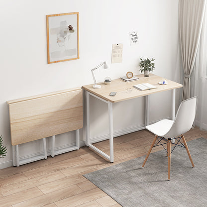 Space-Saving Folding Table Desk for Home Office White Oak