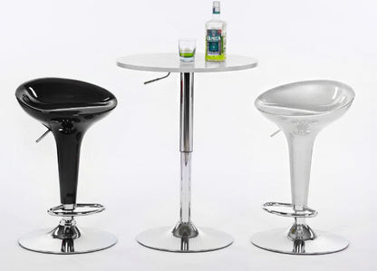 Set of 2 High Gloss Designer Bar Stools Modern White