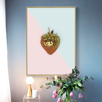 30cm Golden Strawberry Canvas Wall Art 40cm Painting