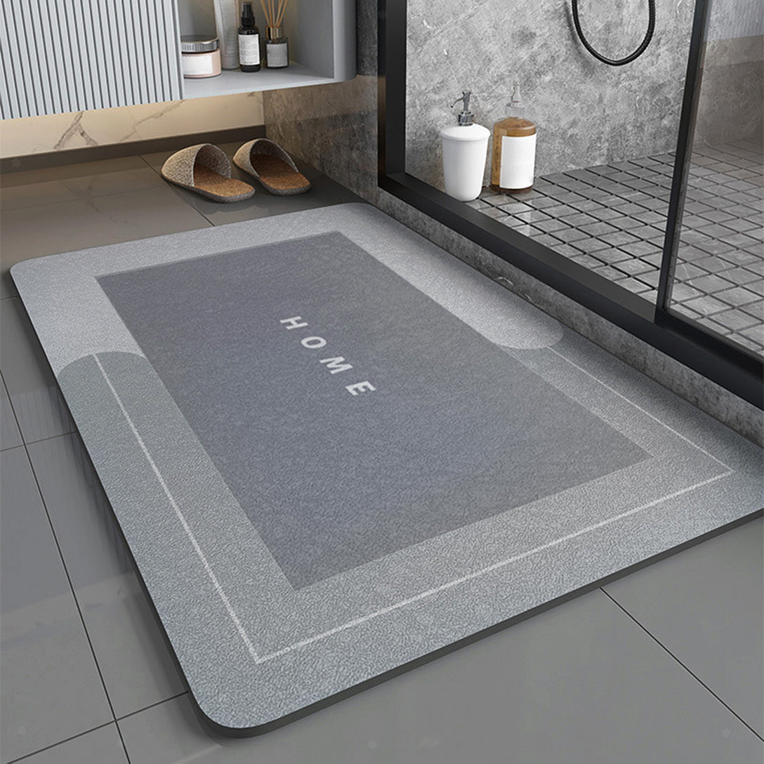 60 x 90 Super Absorbent Non-Slip Bath Door Mat Light Grey