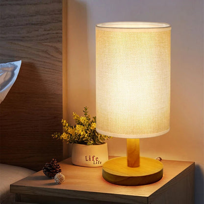 Elegant Wooden LED Table Lamp Night Light for Cozy Ambiance