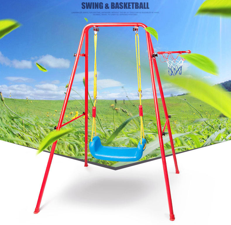 Kids 2 In 1 Swing and Basketball Playset for Backyard Fun