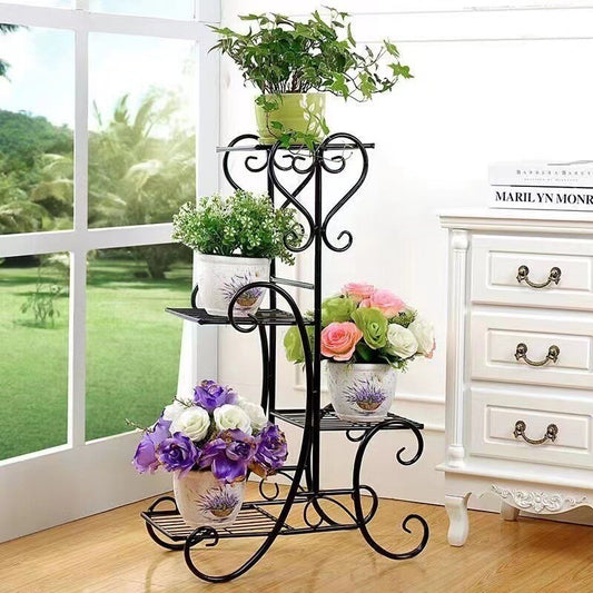 4-Tier Metal Plant Stand Shelf Display Rack Flower Pot Holder Garden Organizer