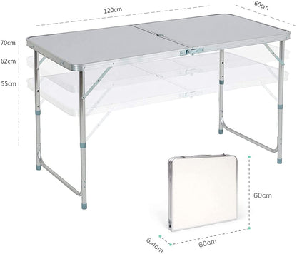 5-Piece Outdoor Folding Camping Table and Chairs Set Portable White