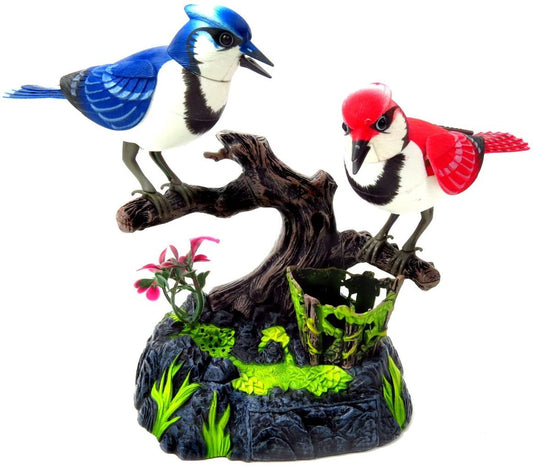 Interactive Realistic Sound Controlled Pet Toy Birds for Kids and Pets