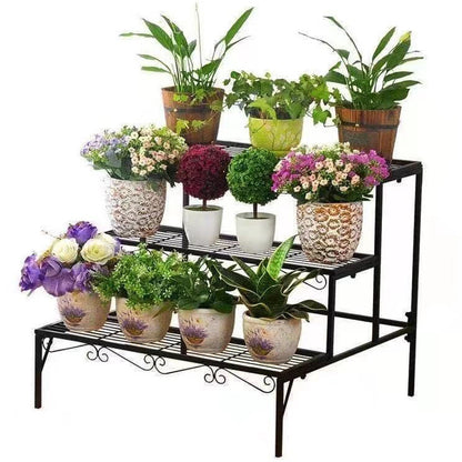 Elegant Metal Garden Plant Stand Shelf Display Rack Flower Pot Holder Organizer