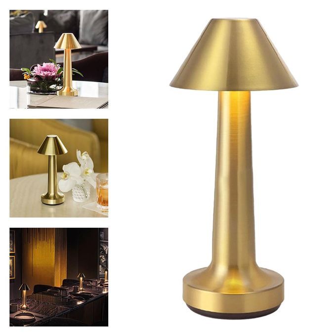 Cordless Touch Sensor LED Table Lamp Gold