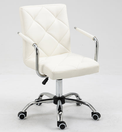 Ergonomic High-Back PU Leather Office Chair White