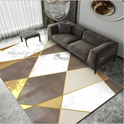 4m Extra Large Golden Rug Stylish Design Easy-Care Carpet Mat