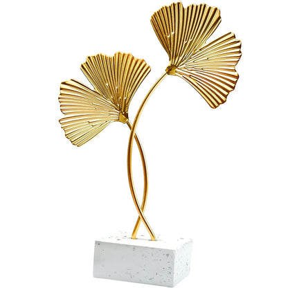 Elegant Ginkgo Leaves Sculpture Home Office Decor