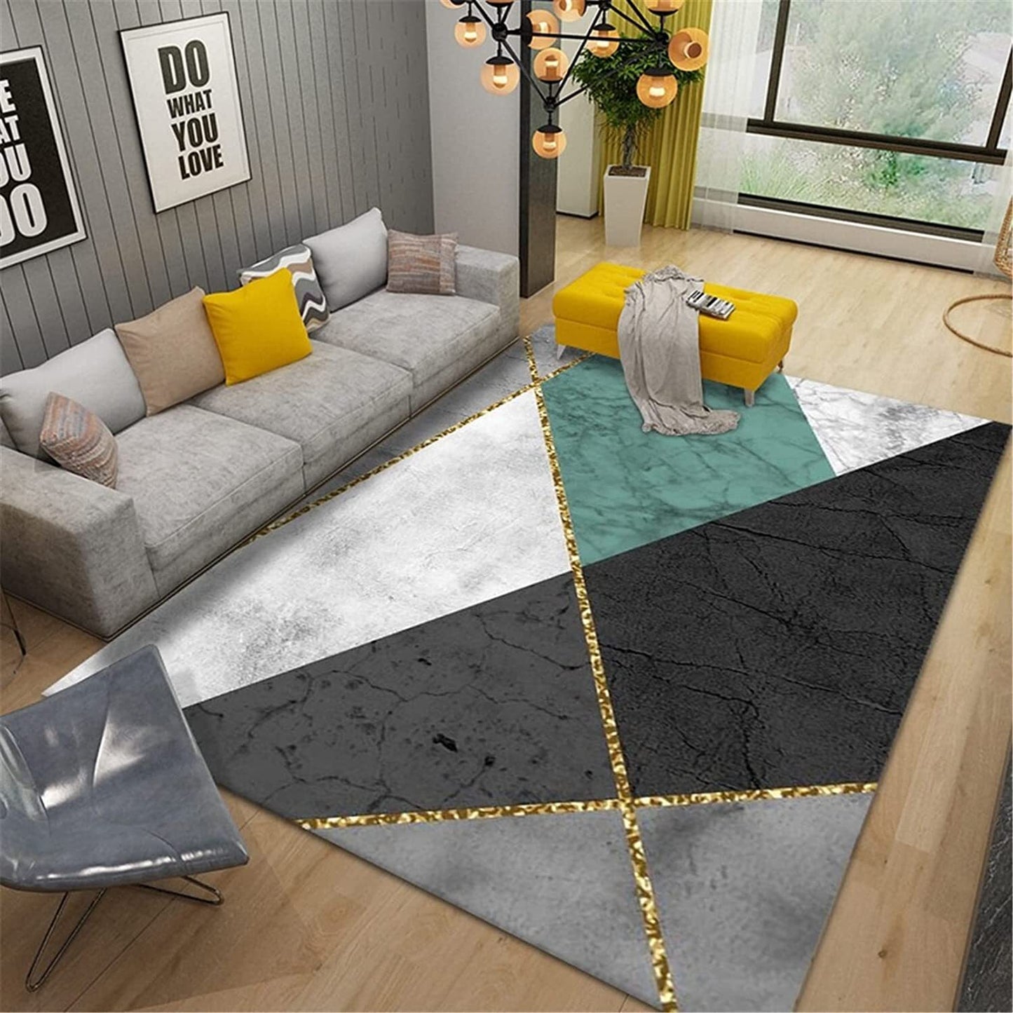 280 x 180 Large Rug Stylish Design Easy-Care Carpet Mat