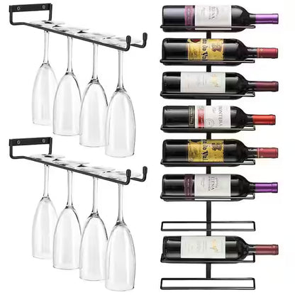 Wine Glass Hanger Rack Under Cabinet Stemware Storage Organizer for Kitchen Bar