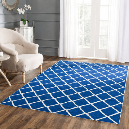 XL Extra Large 300 x 200 Rug Easy-Care Carpet Mat Blue
