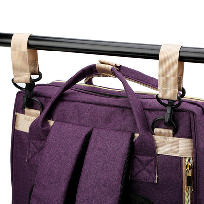 2-in-1 Nappy Bag with Baby Changing Station Purple