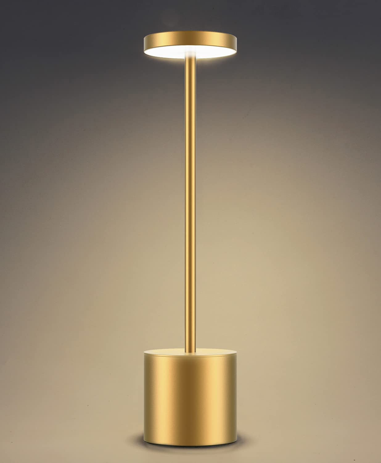 Tall Cordless LED Touch Sensor Table Lamp Modern Gold Design