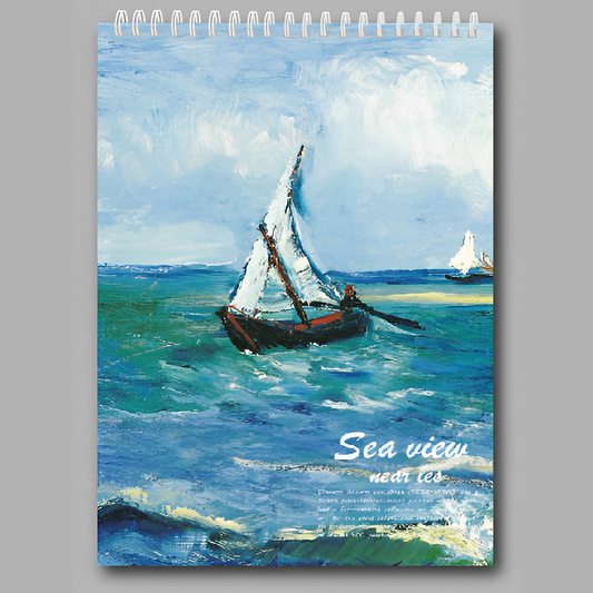 Premium A4 Sketch Book for Art Drawing and Painting Sea View Design