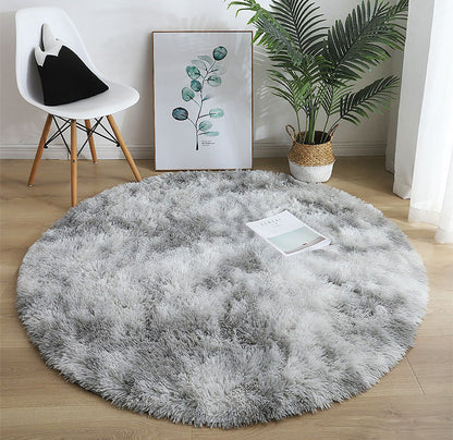 Infinity Round Soft Comfort Shag Rug Platinum