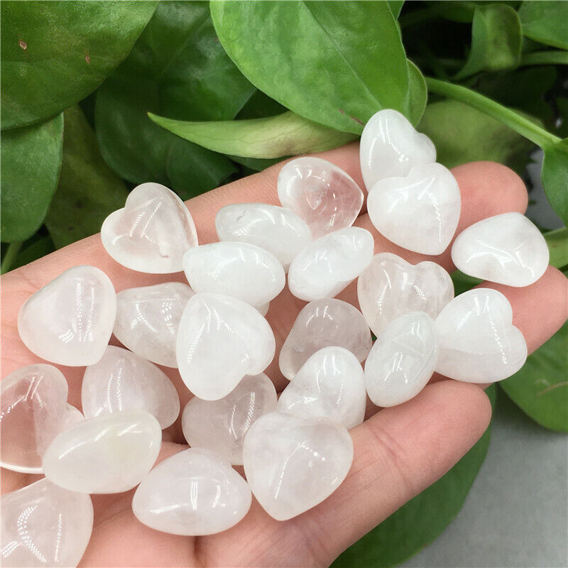 Natural Clear Quartz Heart Stone Healing Crystal Gemstone