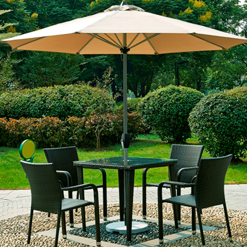 2.7m Steel Outdoor Garden Patio Market Umbrella Beige