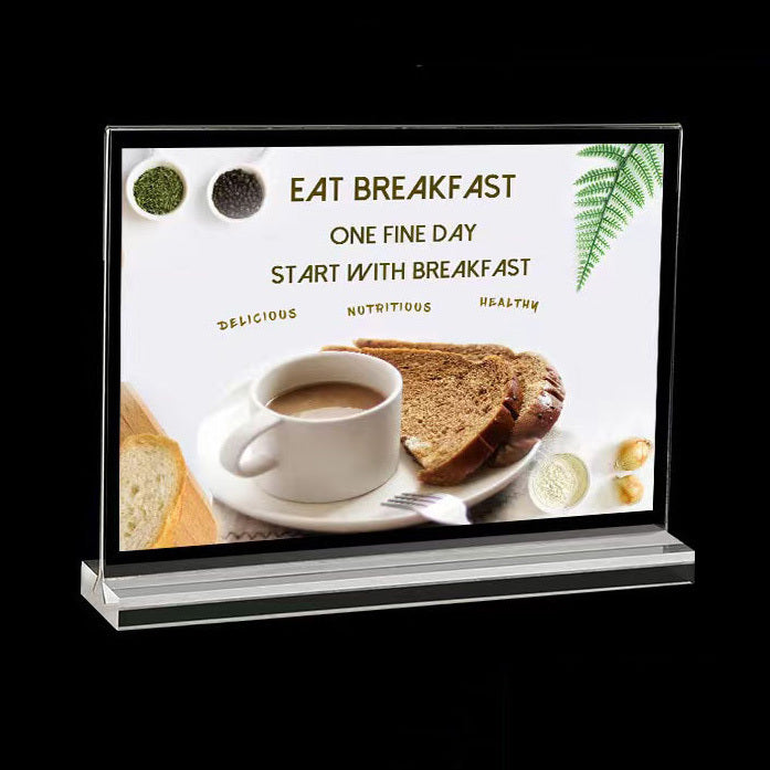 A4 Clear Acrylic Horizontal Display Sign Holder for Office and Retail