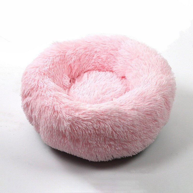 50cm Cozy Plush Soft Fluffy Pet Bed for Dogs and Cats Pink