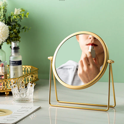 Elegant 360-Degree Rotating Vanity Makeup Mirror Gold