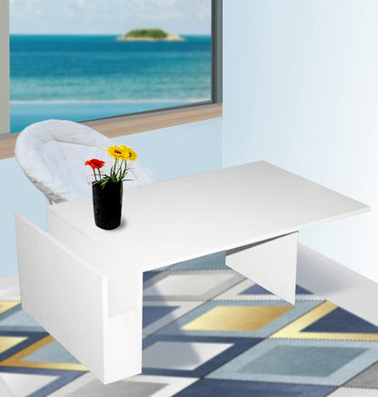 Stylish Coffee Table with Magazine Holder White