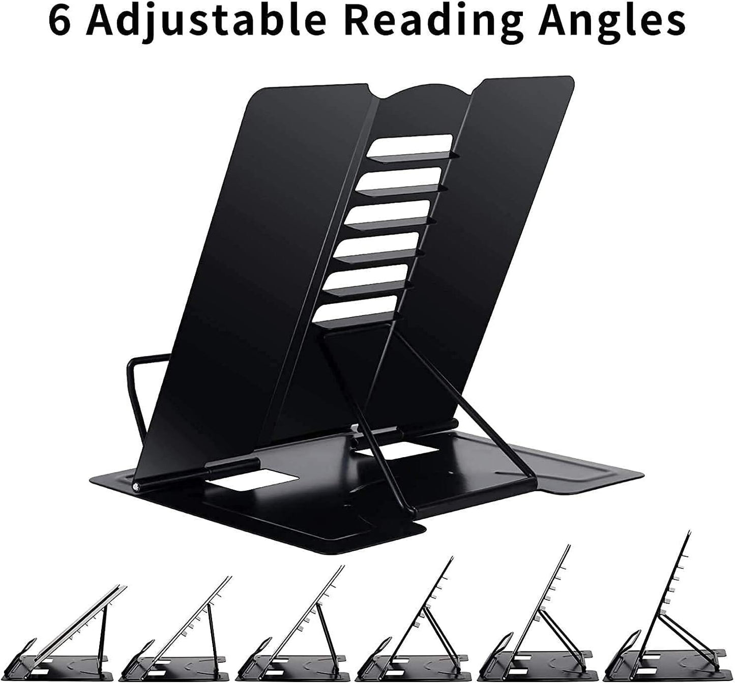 Portable Adjustable Metal Book Stand Reading Rest Black