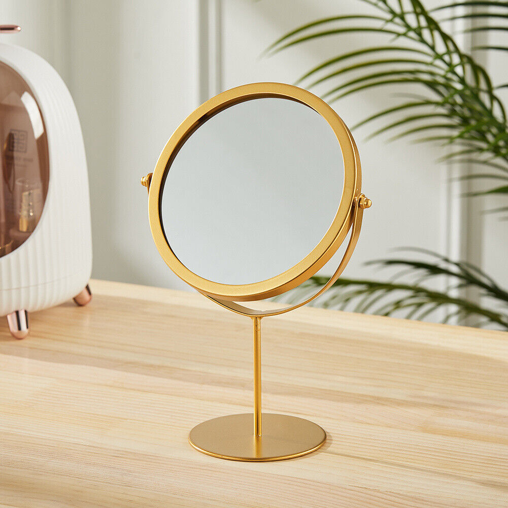 360-Degree Rotating Vanity Mirror for Makeup and Dressing Gold