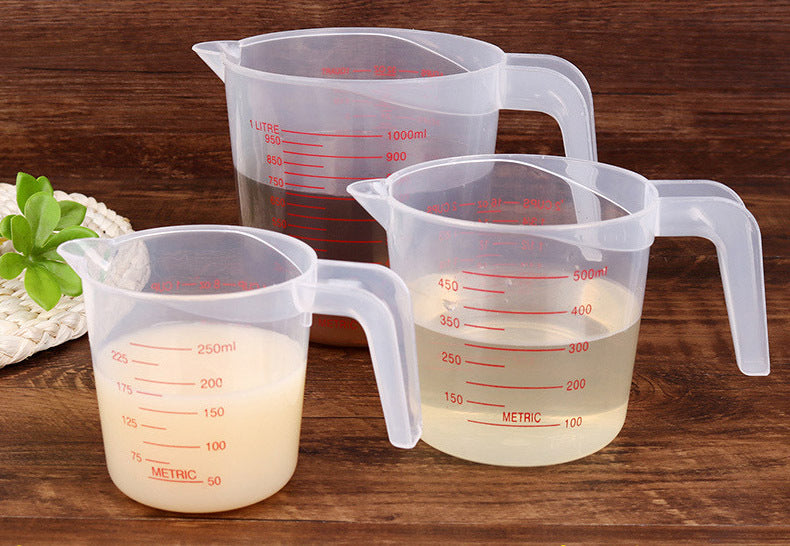 Pack of 3 Clear Measuring Cup for Accurate Kitchen Measurements (250mL, 500mL, 1000mL)