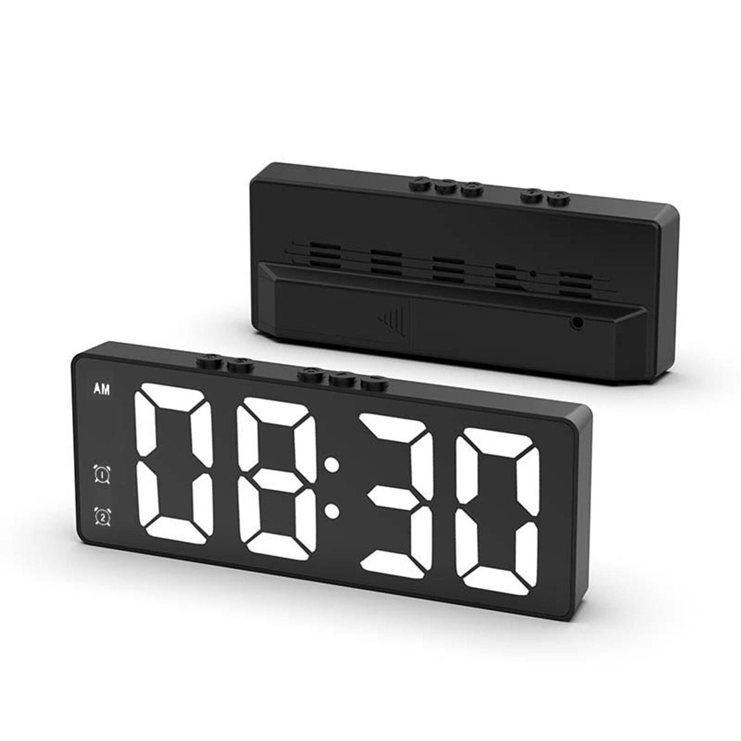 Sleek LED Digital Alarm Clock with Temperature Display and Mirror Finish