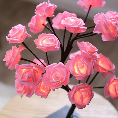 Rose Flower Tree  Lamp LED USB Night Light Romantic Home Decor