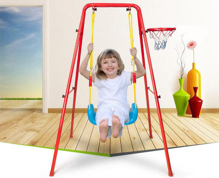 Kids 2 In 1 Swing and Basketball Playset for Backyard Fun