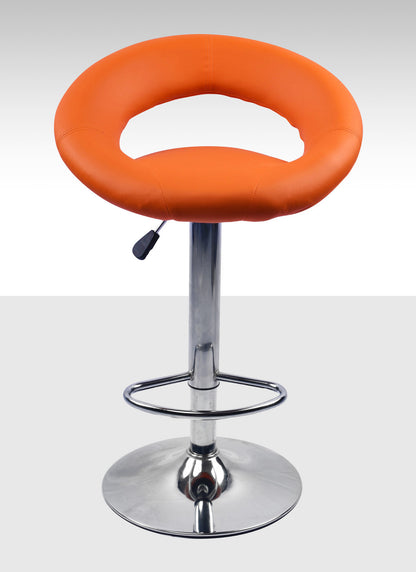 Set of 2 Modern Bar Stools Stylish Moon Chairs Orange