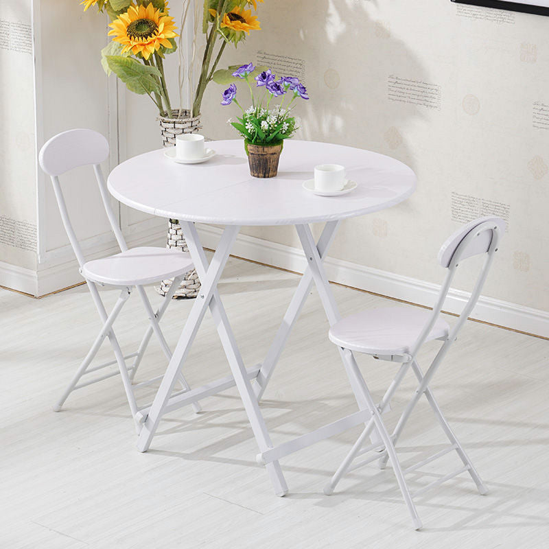 Elegant Wood and Steel Folding Chair White