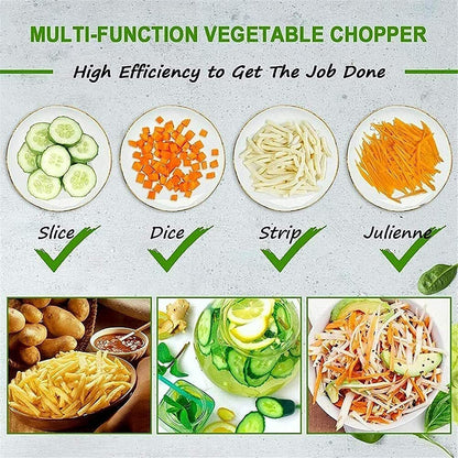 Effortless Mandoline Slicer Food Processor Vegetable Dicer Kitchen Chopper Green