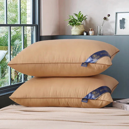 Standard Size Low Profile Pillow for Luxury Hotel Comfort Beige