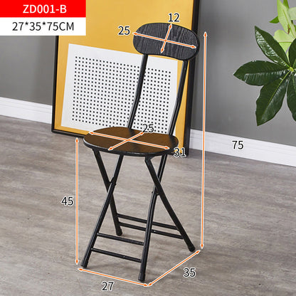 Elegant Wood and Steel Folding Chair Black