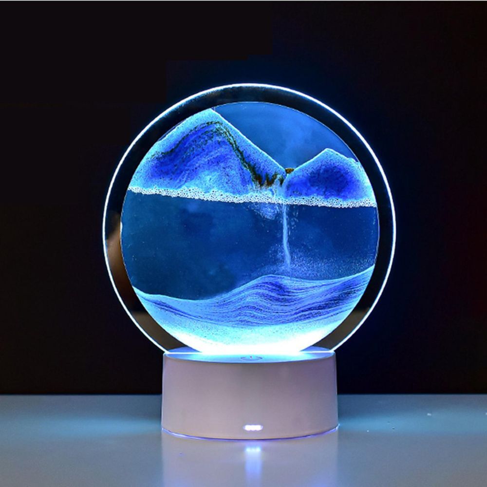 3D Moving Sand Art LED Table Lamp with Colour-changing Night Light