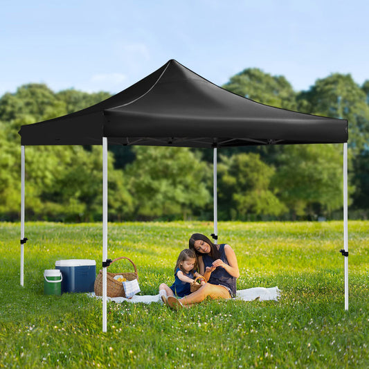 3m Pop Up Outdoor Gazebo Tent Marquee Black