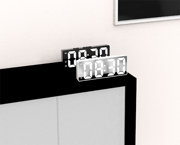 Sleek LED Digital Alarm Clock with Temperature Display and Mirror Finish