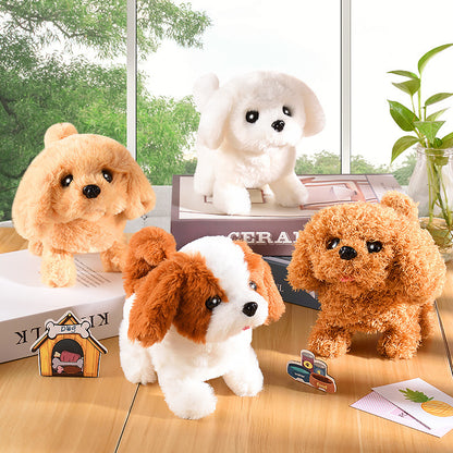 Realistic Walking Barking Plush Puppy Dog Toy for Kids