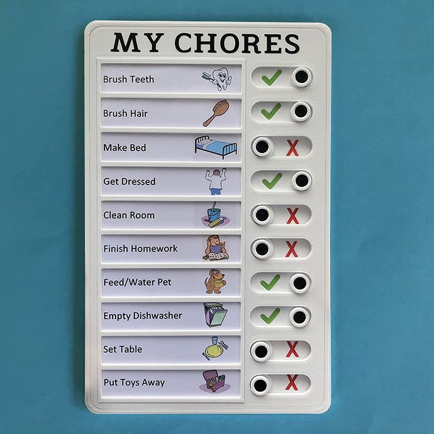 Reusable Chore Chart Checklist Memo Board Planner with Slider