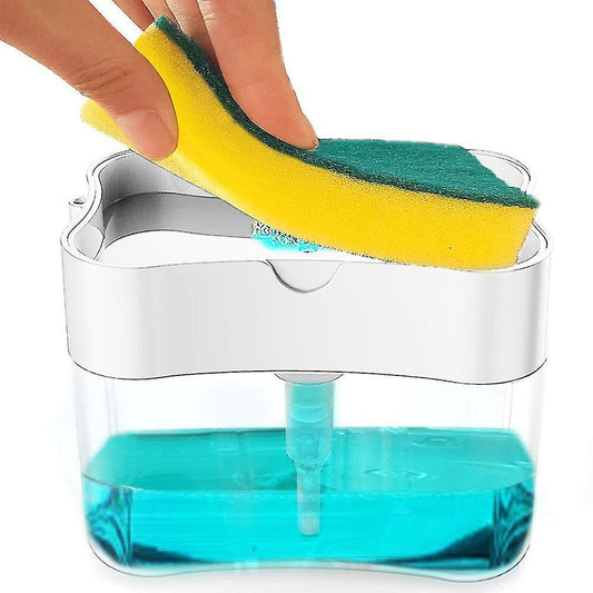 Efficient Soap Pump Dispenser with Sponge Holder for Kitchen Sink Cleaning Tool