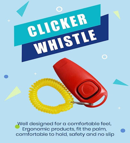 Dog Whistle and Clicker Training Tool for Effective Pet Training Black