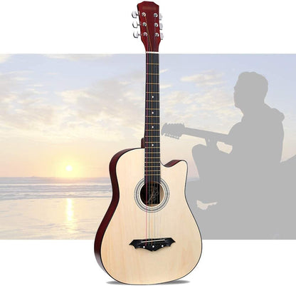 38" Natural Wood Acoustic Guitar for Beginners and Professionals