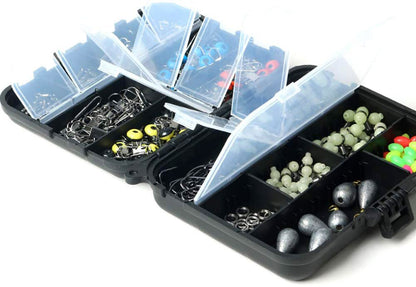 Ultimate Fishing Kit 251 Pcs Lures Hooks Swivels Beads Tackle Box Set