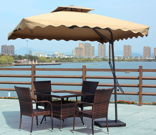 Large Square Cantilever Outdoor Umbrella Beige Tan