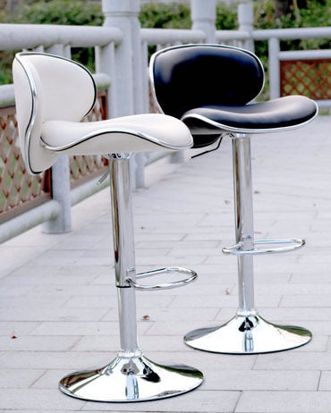 Set of 2 Designer PU Leather Bar Stools Modern White