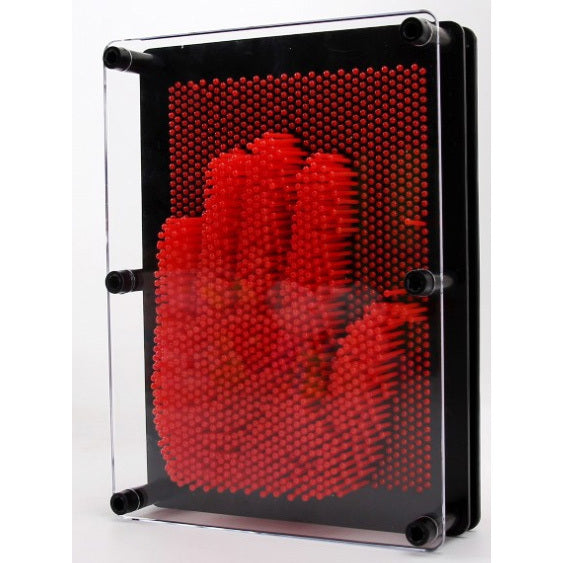 Large 3D Pin Art Board Game Hand Impression Desk Toy Red